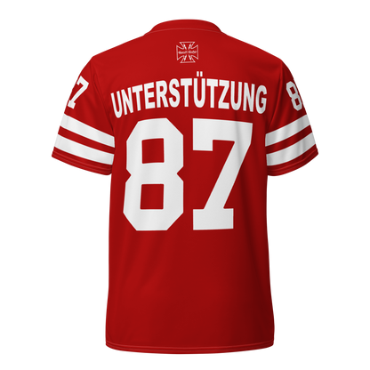 UNTERSTÜTZUNG 87 Red Unisex Sports Jersey