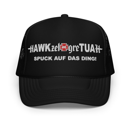 Embroidered HuG HAWK TUAH Trucker Hat